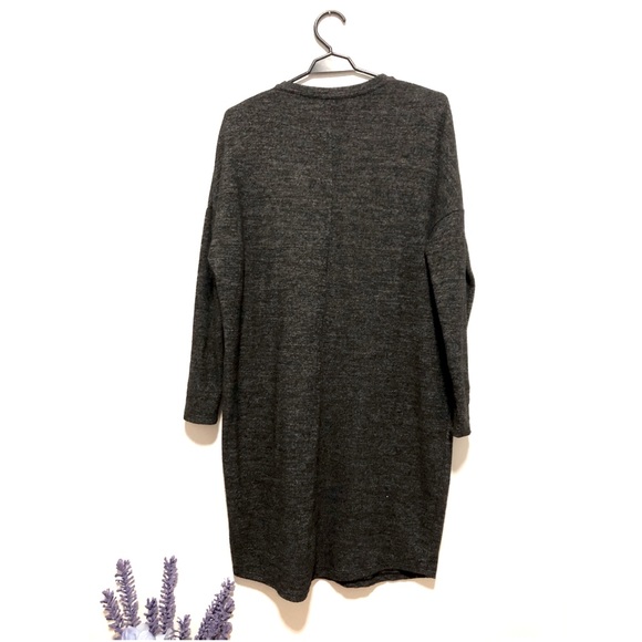 Dark Grey Sweater Dress with long sleeves - Picture 2 of 3